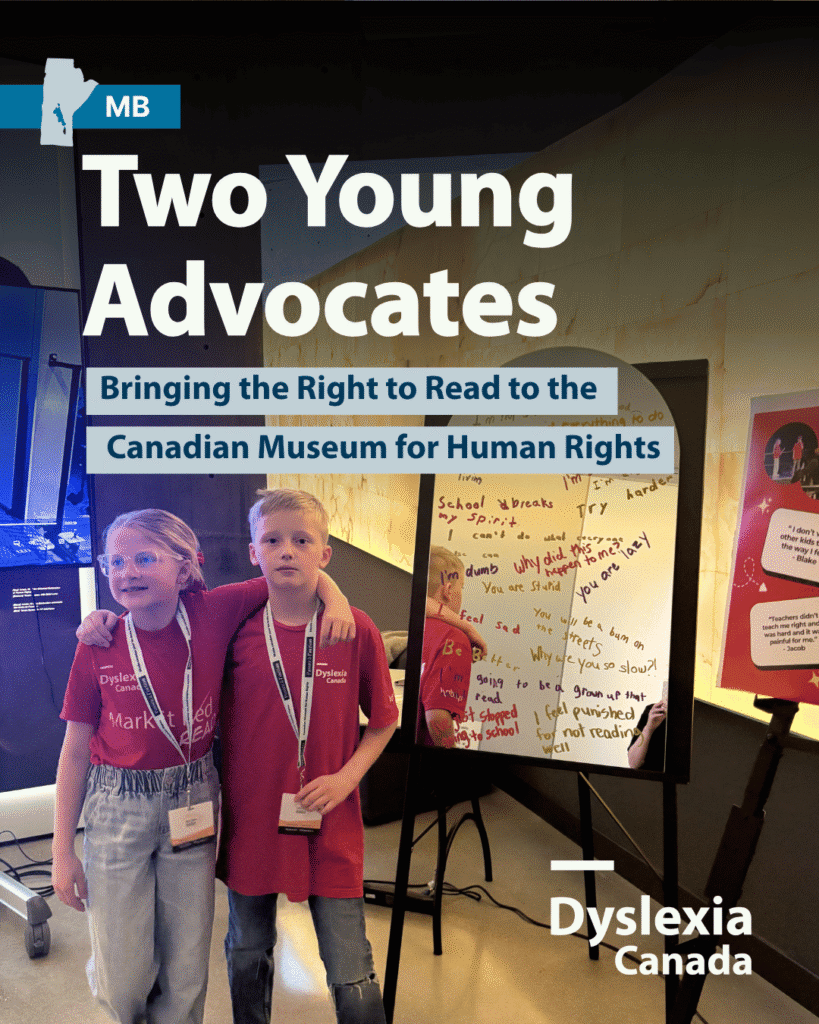 Jacob and Blake wearing red shirts for dyslexia awareness standing side-by-side with their arms around eachother.